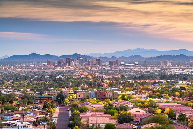Phoenix Arizona cityscape representing child support enforcement