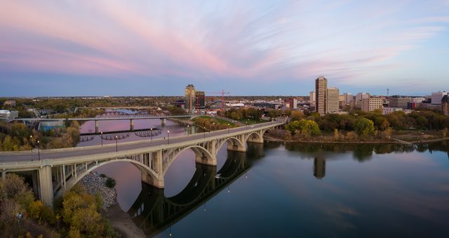 Aerial view of a Minnesota bridge over water representing accessible divorce self-help resources