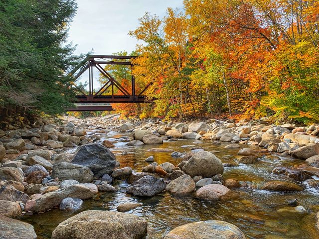 New Hampshire autumn bridge landscape representing separate property protection in equitable distribution divorce