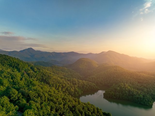 North Carolina mountains and lake representing fresh starts in divorce