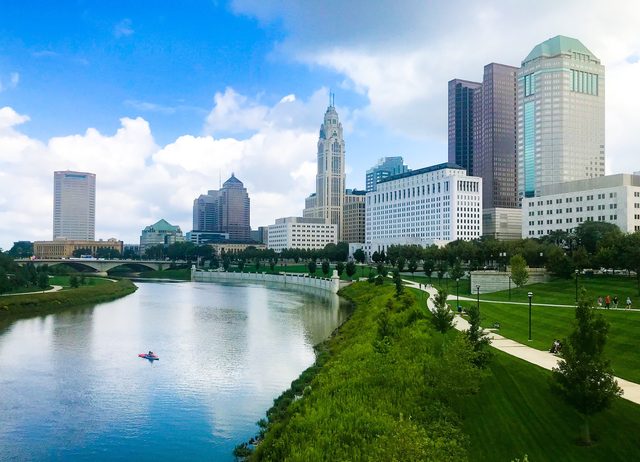 Columbus Ohio skyline representing Ohio child support enforcement