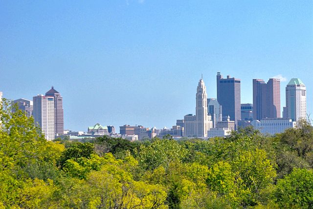 Columbus, Ohio skyline representing uncontested and contested divorce options in Ohio courts