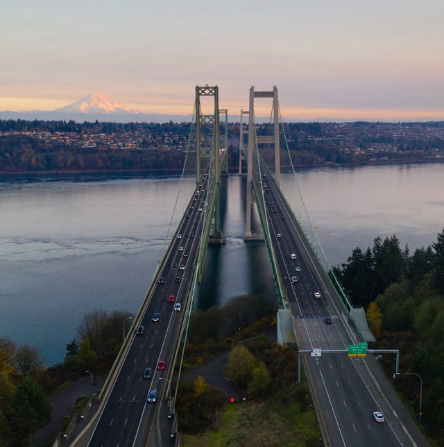Tacoma Narrows Bridge over Puget Sound representing Washington divorce pathways
