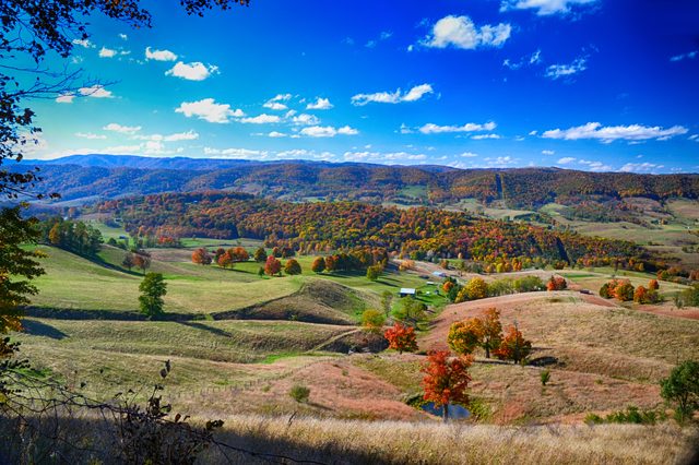 West Virginia mountains representing divorce property division