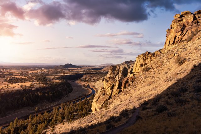 Scenic American mountain landscape during a vibrant winter day in Wyoming
